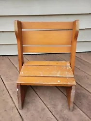 Vintage Childrens Wooden Chair Step Stool Combo Sit and Stand.
