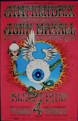 JIMI HENDRIX + JOHN MAYALL. Art by Rick Griffin. Dubbed The Flying Eyeball.