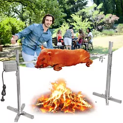Steel Tripod:Spit Rotisserie Holds up to 90lbs, you can feast on rotisserie-cooked food whenever and wherever you are...