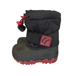 Cat & Jack Thermolite Black Winter Snow Boots Toddler Boys Size 5/6.