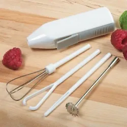 Great mini mixer with so many uses! Beat eggs, whip cream and blend drinks! Portable, lightweight, efficient and easy...