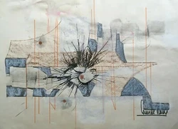 Untitled original abstract painting by the french artist Camille Roux.