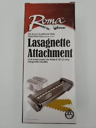 Roma by Weston 3mm Lasagnette Attachment ☆ New ☆ Free Shipping ☆.  Condition is New. Always free shipping!