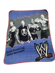 WWE Plush Fleece Wrestling World Blanket Throw Cena Triple H Stone Cold Lashley.