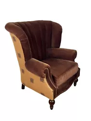 Condition : This chair is in great used condition. One small stain under the cushion. Seat: 20”h x 22”w x 24”d.