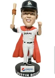 Justin Bour Miami Marlins Bobblehead. Bobblehead was given away as part of Superhero Night at the Ballpark in 2018....