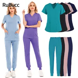 Look Professional While Feeling Comfortable And Active! Nursing Uniform Set (1pcs Top+1pcs Pants). Top--Classic Unisex...
