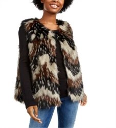 Style Bomber Jacket. Wickedly wild and feel-good fluffy, this Say What?. faux-fur vest is a snuggly showstopper....