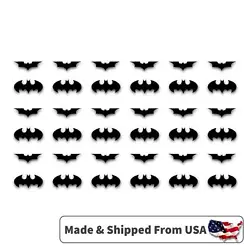 Sheet of 36 mini Batman logos for outdoor or indoor use. There are 2 repeating Batman icon designs, exactly as shown in...