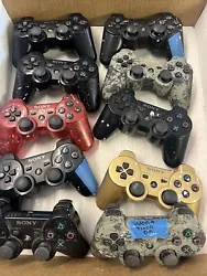 AS IS FOR PARTS Lot of 10 Sony PlayStation 3 DualShock Controller PS3. 10 broken oem Ps3 controller. Stock photo...