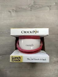 Crock Pot Lunch Crock Slow Cooker Food Warmer White Red Portable. Condition is New. Shipped with USPS Priority Mail.