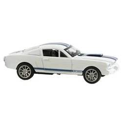 This 1/43 scale diecast car from Shelby Collectibles is a replica of the 1965 Ford Mustang Shelby GT35. It has soft...