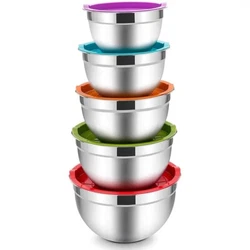 PRACTICAL DESIGNED - Deep bowls design is ideal for mixing without any splash, Wide rolled rims for easy and...