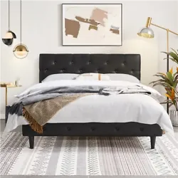 Solid construction: Crafted from engineered wood frame, wooden slats support and strong metal tubes, this platform bed...