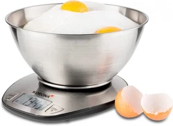 Korona 75880 balance de cuisine Mila | capacité 5 kg, graduation 1 g | écran LCD facile à lire | grand bol en acier...