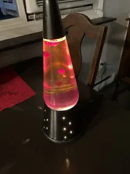This starlight base lava lamp has very clear water with red lava lamp, heats and flows perfectly! Bulbs included