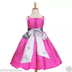 Color: Fuchsia Dress With Choice of Sash Color. One of the most popular designs. Made out of shiny satin which creates...