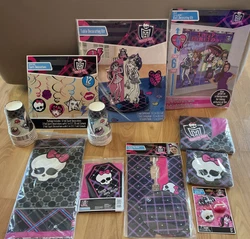 MONSTER HIGH Birthday Party Supplies Decorations Wall Puzzle Hats Cups Napkins. Condition is New. Shipped with USPS...