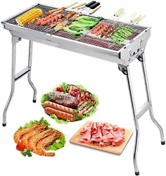 【Charcoal BBQ Grill Design 】With an easy-to-follow instruction for stress-free assembly without tools, just open it...