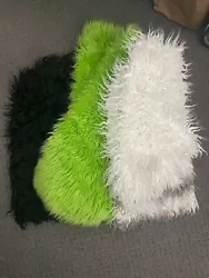 Fur Leg Warmers Boot Covers For Gogo Or EDC3 pairs including black, white and green. The white has a dingy bottom due...