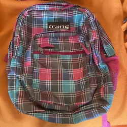 Jansport Backpack Trans by Pink Blue Plaid Pre-owned Bag School. Great preowned condition