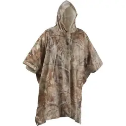 The camouflage pattern makes this poncho ideal for hunters and campers. WATERPROOF, DURABLE, LIGHTWEIGHT One size fits...