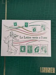 Timbre De France BF4908, La Lettre Verte a 3 ans, Année 2014. Côte 11 euros, parfait état, type Cérès et semeuse...