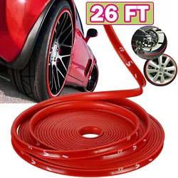 1 x 26 FT Car Wheel Rim Strip Guard. Color: Rubber Red. 5/7-Sits Car Seat Cover Front Rear Back Protector Universal PU...