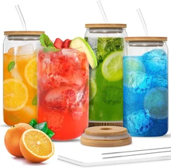 Our glass bamboo cup with straw is your go-to choice for serving tea, coffee, iced coffee, matcha latte, smoothies, hot...