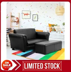 Hildrens Black armchair with matching Ottoman is a fun and multi-functional addition to any kids room. It makes a great...