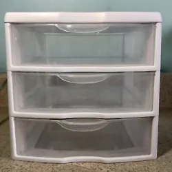 Sterilite Clear view small Three Drawer Unit. Small countertop drawers are ideal for keeping makeup, jewelry, hair...
