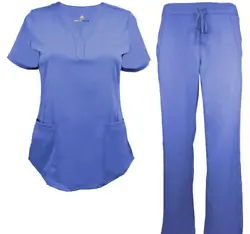Natural Uniforms Stretch Ultra-Soft Drop Neck Scrub Set. Machine Wash. Available in a variety of color options to suit...
