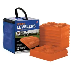 Interlocking Levelers featuring a modular design. Simply set them up into a pyramid shape to desired height and roll...