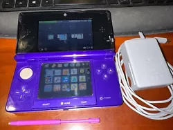 Nintendo 3DS Handheld Console System USA Midnight Purple W/Charger Stylus Tested. Condition is Used. Shipped with USPS...