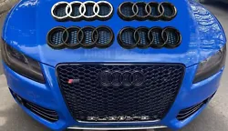 Audi emblem holder for RS style honeycomb grills, badge included. Audi emblem holder for RS style honeycomb grills....