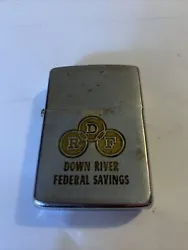 Vintage 1966 Zippo Lighter Down River Federal Savings. I am unable to pull out the insert for photos. I am listing...