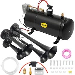 Why Choose VEVOR?. 4 Trumpet Train Air Horn Kit. Need a powerful air horn beyond average capability?. If you think...