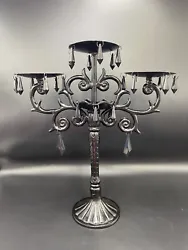 Halloween Gothic Table Top Candelabra Candle Holder Black Metal. Heavy Metal Candle Holder - weighs just over 3 lbsTop...
