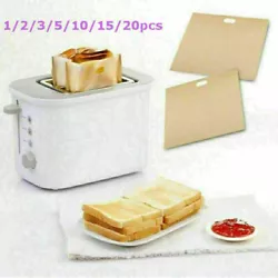 You can use toaster bags to make a wide variety of toasted sandwiches,pizza and so on. 1/2/3/5/10/15/20 x Reusable...