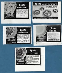 Lot of 5 different magazine ads from 1937 to 1946.