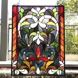 With a Victorian design and sumptuous colors, this rectangular panel will add color and beauty to any room it is placed...