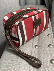 FOSSIL Cosmetic Bag Colorful Canvas Wristlet. Very good condition, clean inside
