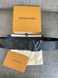 This Louis Vuitton belt is pre-owned. This is the black There are no scratches, and it is still in great condition....