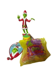 2000 Wendy’s Toy HOW THE GRINCH STOLE CHRISTMAS Yellow House Ornament + Extras.