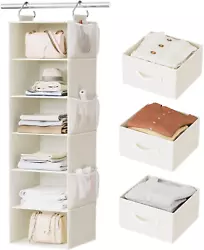 PRACTICAL CLOSET ORGANIZER: The Pipishell hanging closet organizer with drawers uses the vertical space in your closet...