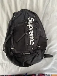 Supreme SS17 Backpack Black Used. Condition is 