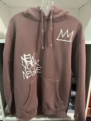 brown jean michel basquiat new york hoodie.