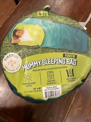 Firefly! Outdoor Gear Youth Mummy Sleeping Bag, Blue/Green (70 In. X 30 In.).