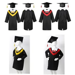Set Include : 1Pc Graduation Gown, 1Pc Cap. Long sleeves, spread collar, front stitched with a bowtie. Back lace-up...