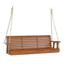 Attach importance to this 5ft Cedar With Iron Chain 500lbs Double Wooden Swing! This comfortable swing is built to last...